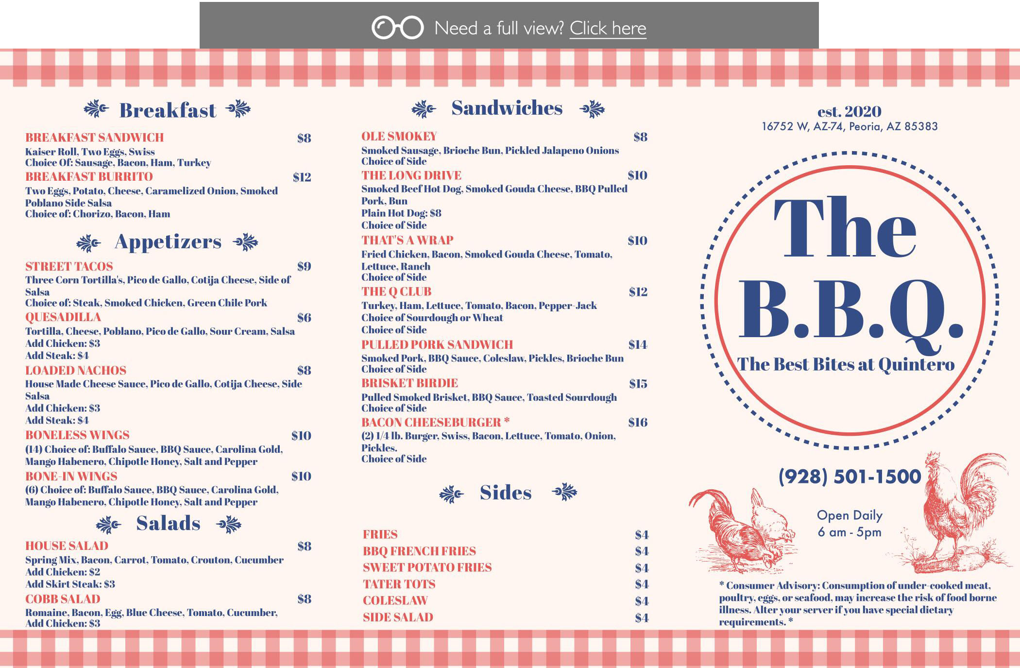 BBQ Menu